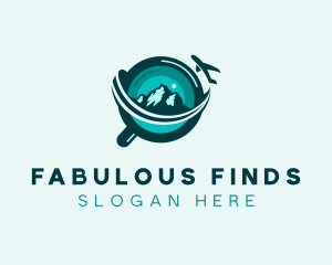 Travel Magnifying Glass logo design