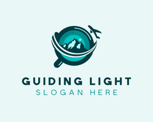 Travel Magnifying Glass logo design