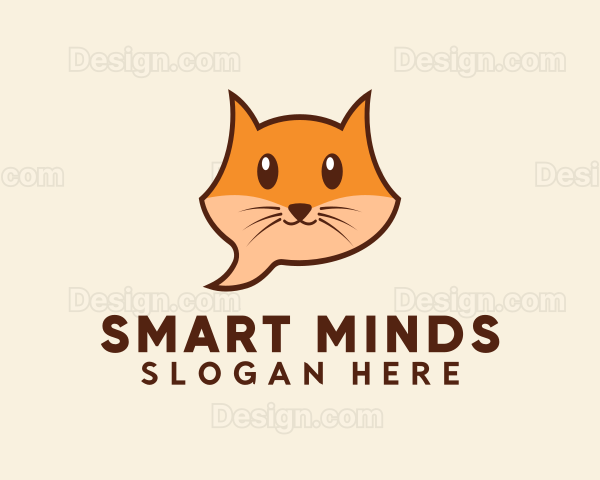 Cute Cat Messaging Logo