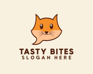 Cute Cat Messaging Logo