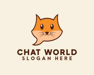 Cute Cat Messaging logo design