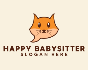 Cute Cat Messaging logo design