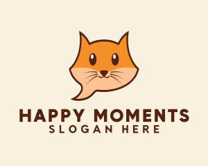 Cute Cat Messaging logo design