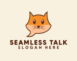 Cute Cat Messaging logo design