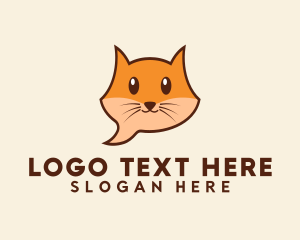 Message - Cute Cat Messaging logo design