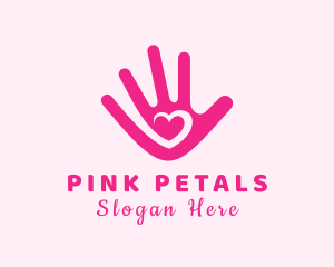 Romantic Heart Hand logo design