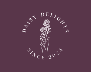 Daisy Hand Flower logo