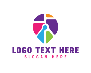 Multicolor Location Pin Icon logo