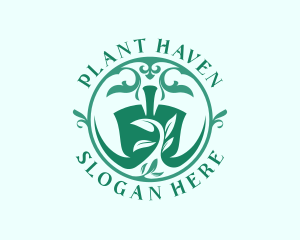  Plant Shovel Gardening logo design