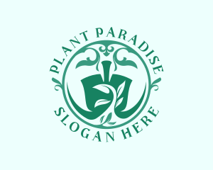  Plant Shovel Gardening logo design