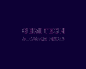 Glitch Neon Tech Logo