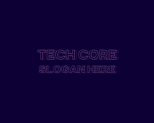 Glitch Neon Tech logo design