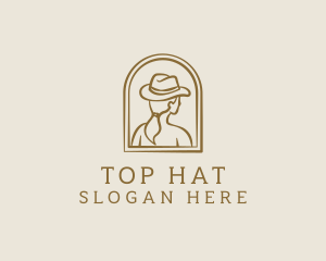 Cowgirl Hat Fashion logo design