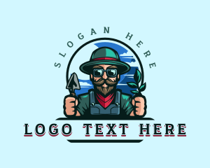 Hipster Landscaping Gardening logo