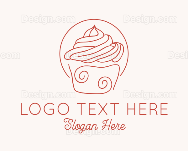 Sweet Cupcake Dessert Logo