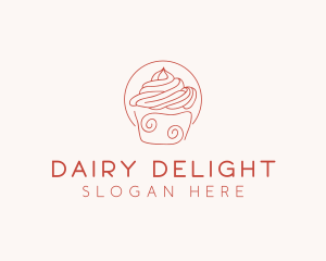 Sweet Cupcake Dessert  logo design