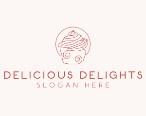 Sweet Cupcake Dessert  logo design