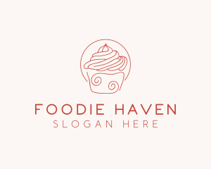 Sweet Cupcake Dessert  logo design