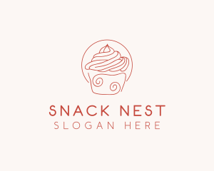 Sweet Cupcake Dessert  logo design