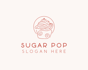 Sweet Cupcake Dessert  logo design