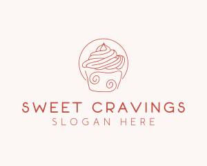 Sweet Cupcake Dessert  logo design