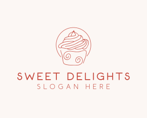 Sweet Cupcake Dessert  logo design