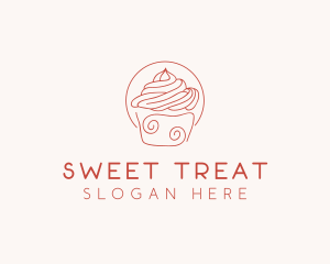 Sweet Cupcake Dessert  logo design