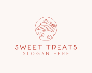 Sweet Cupcake Dessert  logo design