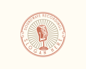 Microphone Recording Studio logo design