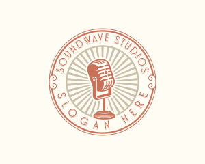 Microphone Recording Studio logo design