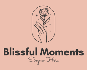 Minimalist Rosebud Florist logo