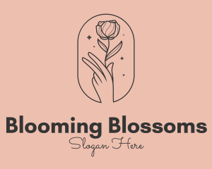 Minimalist Rosebud Florist logo
