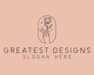 Hand Rosebud Florist logo design