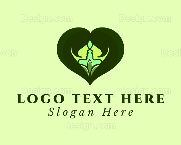 Leaf Woman Heart Logo