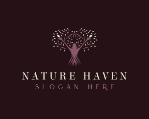 Woman Nature Tree logo design