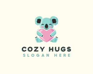 Animal Koala Heart logo design