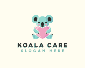 Animal Koala Heart logo design