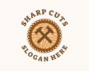 Carpentry Hammer Saw logo design