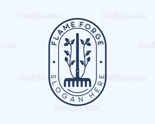 Landscaping Garden Rake Logo