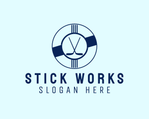 Hockey Stick Badge  logo design