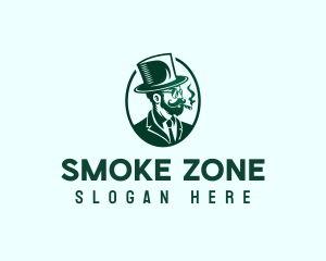 Smoking Gentleman Mustache logo design