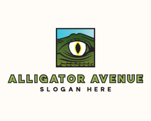 Alligator Reptile Eye logo design