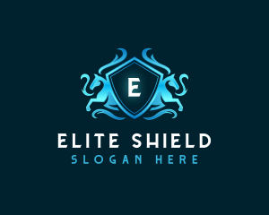 Horse Stallion Shield logo design