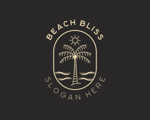 Palm Tree Beach Resort logo design