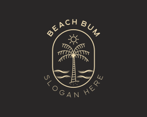 Palm Tree Beach Resort logo design