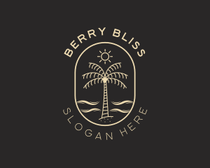 Palm Tree Beach Resort logo design