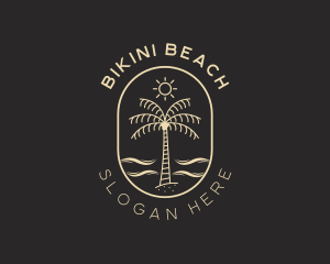 Palm Tree Beach Resort logo design