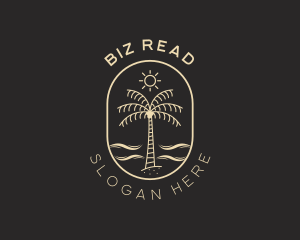 Palm Tree Beach Resort logo design