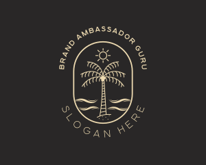 Palm Tree Beach Resort logo design