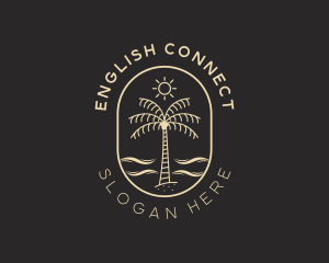 Palm Tree Beach Resort logo design